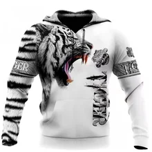 

Man Sweatshirts Casual Oversized Hoodie Loose Men's Clothing Tiger Lion Streetwear Men Sweatshirts for Boyfriends Men's Jumpers