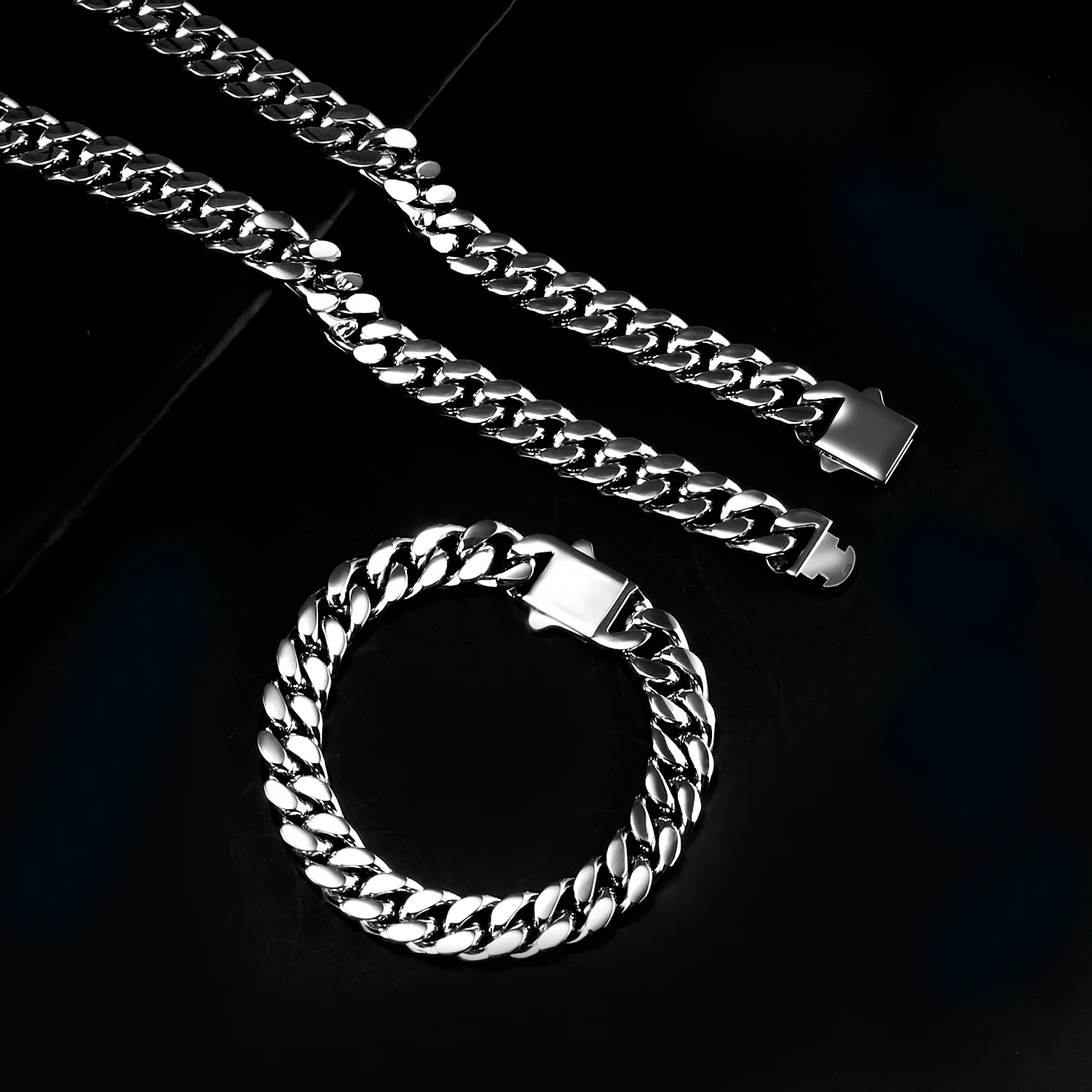 7/9/11/13/15MM Width Cuban Chain Stainless Steel Necklace for Men Women Hip Hop Punk Jewelry Gift cuban necklaces stainless steel necklace metal necklace