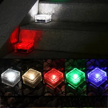 

LED Solar Ice Brick Light Large Waterproof Solar Buried Ice Flower Tile Lamp Outdoor Patio Park Decorative Lighting