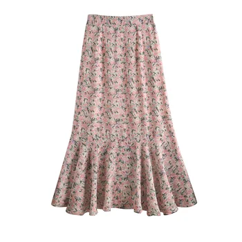 

Ynncnik 2020 Women Clothes Chiffon SkirtS Casual Bohemian Beach Mujer Faldas Vintage High Waist Spring Long Skirt W204
