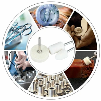 

129pcs Wool Polishing Wheel Set Kit Felt Buffing Mixed Waxing Cleaning