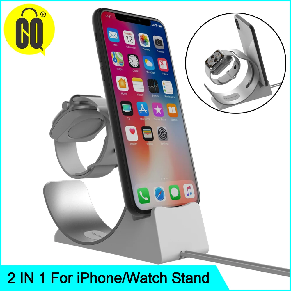 Лидер продаж алюминиевый 2 в 1 держатель для зарядки телефона для iPhone 7/8/SE настольная подставка для мобильных телефонов для apple watch