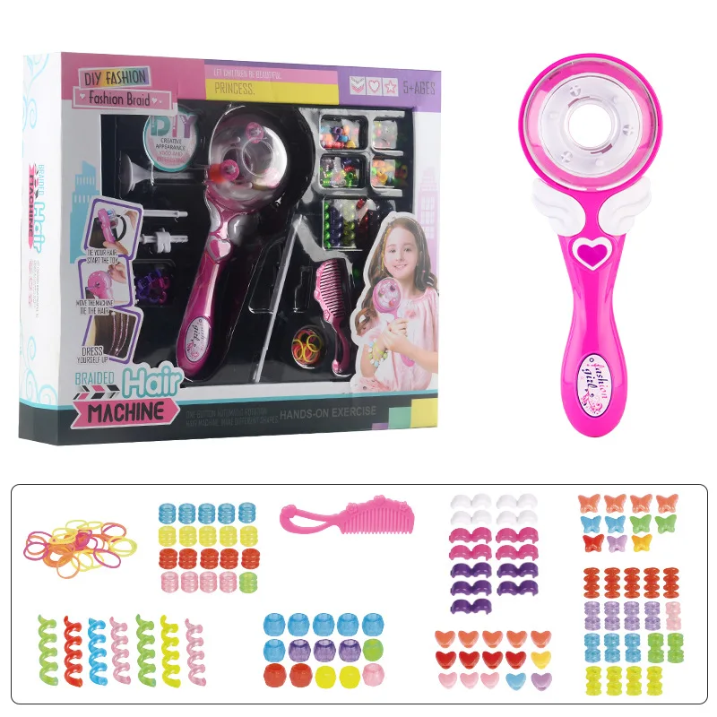 Girl's Hair DIY Accessories Magic Weaver Braider Electric Braids Machine Kids Education Hand Made Pretend Play Beauty Kit Toys (3)
