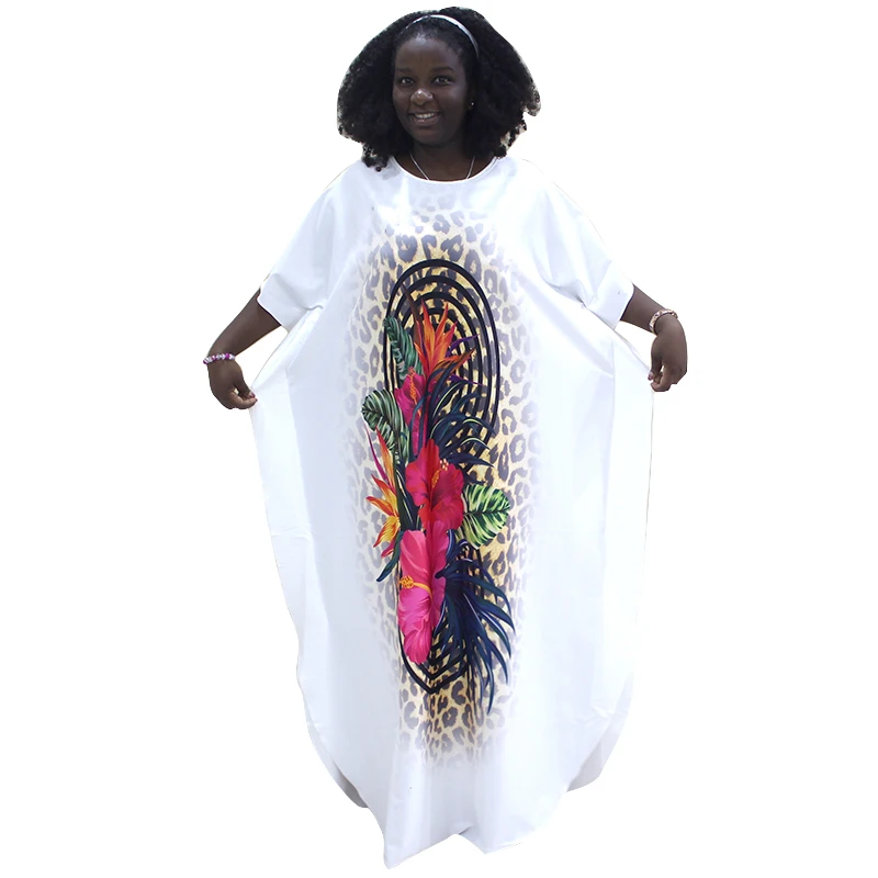

2020 New Leopard print Flower African dresses for women dashiki robe