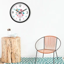 Диаметр 35,5 см креативные настенные часы гостиная спальня тихие Современные часы с цветами кварцевые часы, модный настенный график искусственные цветы