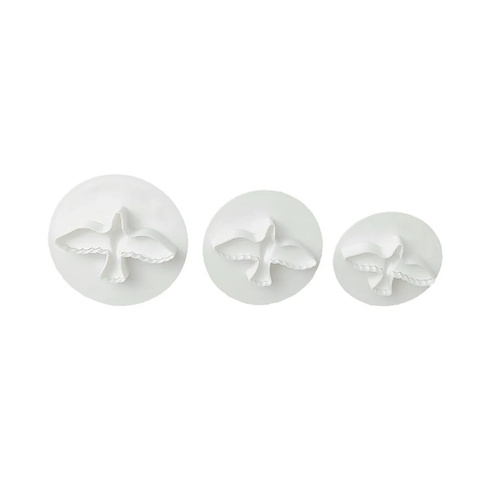 

3PCS/Set DIY Tool Bird Sugarcraft Fondant Decorating Mold Kitchen Reusable Cookie Cutter Plunger Baking Cake Plastic Embossing