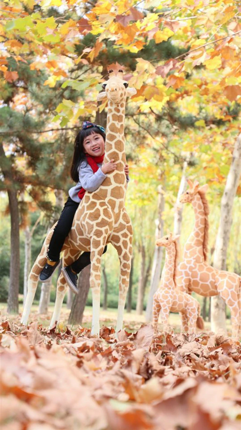 [Топ] Моделирование 160 см самая большая плюшевая игрушка жираф гигантская коллекция животных кукла подставки для домашнего декора подарок