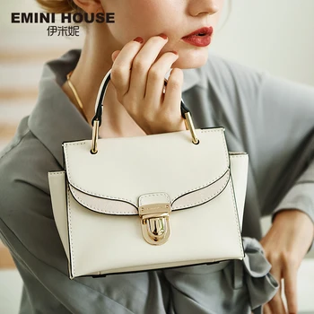 

EMINI HOUSE Padlock Handbag Crossbody Bags For Women Luxury Handbags Women Bags Designer Split Leather Shoulder Bag 2 Sizes
