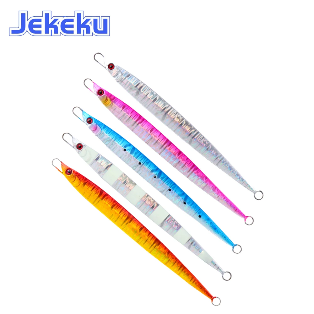 

JEKEKU NEW Model 5pcs Metal Fishing Lure 80g 100g 135g Hard Lure Fishing Metal Jig SaltWater Sea Bass Fishing Wobbler Lure