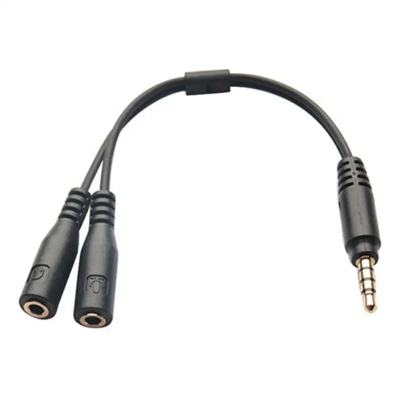 3.5mm 1 Male To 2 Female Mic Y Splitter AUX Cable Combo Extension Mobile Audio Adapter For Laptop Aux Headphone | Мобильные телефоны