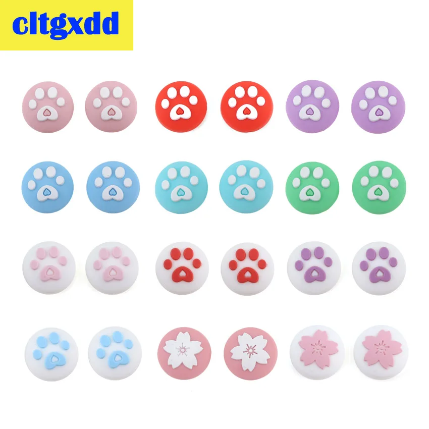 

2pcs Cute cat paw Thumb Stick Grip Silicone Cap Joystick Cover For Nintend Switch Lite Joy-Con Controller Rocker Cap Case
