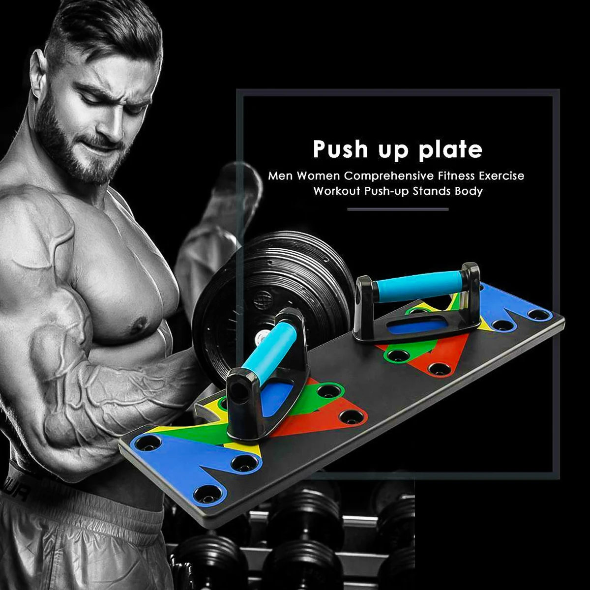 Push up Board 9-in-1 Body Building Pushup Stands Gym Home Training Workout Fitness Exercise Rack Board 