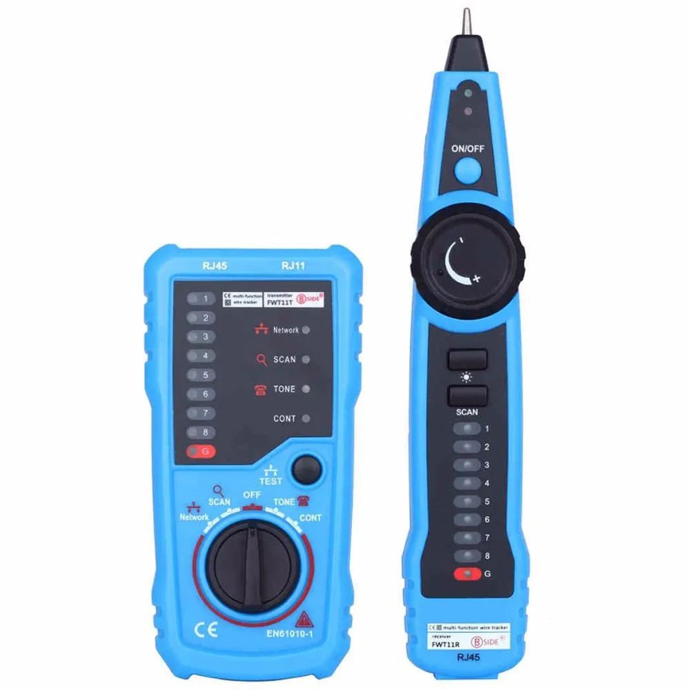 

High Quality Network Cable Tester Detector RJ11 RJ45 Cat5 Cat6 Telephone Wire Tracker Tracer Toner Ethernet LAN Line Set