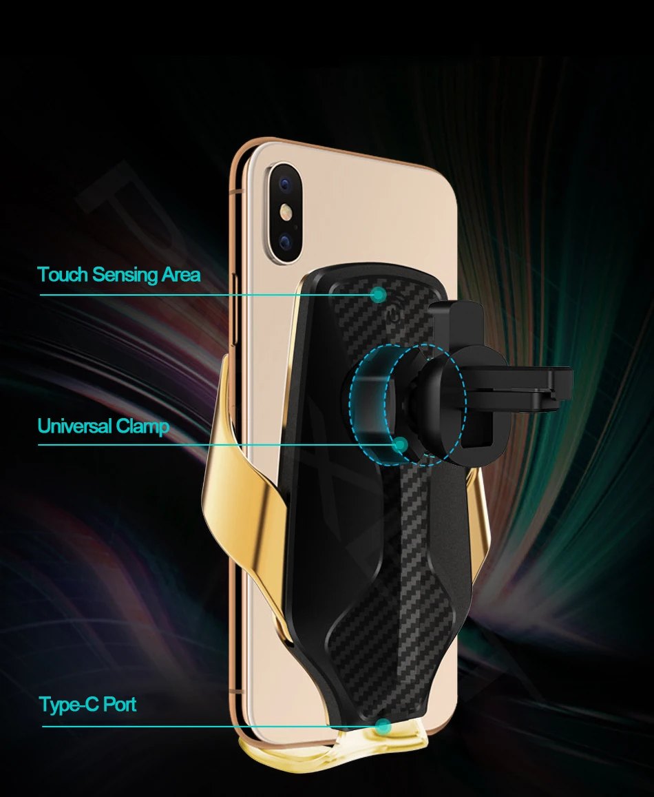 Автоматическое зажимное 10 Вт Qi Беспроводное зарядное устройство для samsung S9 S10 iPhone 11 XS MAX XR huawei P30 Pro Qi инфракрасный датчик держатель телефона