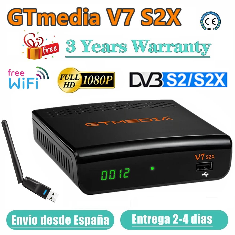 1080P GTmedia V7 S2x DVB-s2/S2X спутниковый ресивер с USB Wifi бесплатный цифровой FTA обновление