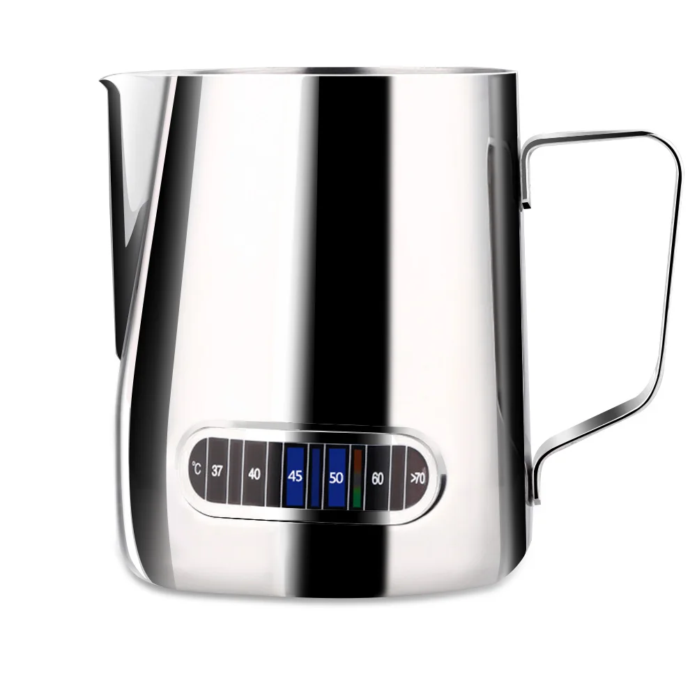 

Coffee Pot Latte Mug Flower Pulling Cup Travel Temperature Display Sticker 304 Stainless Steel Kitchen Drink Milk Frothing