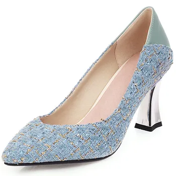 

fanyuan New Dropship Plus Size 47 Best Quality Women Shoes Woman Elegant Hoof High Heel Pointed Toe Slip On Lady Pumps Female