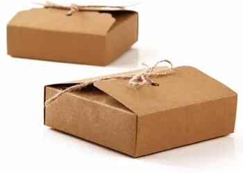 

10*10*3cm New Kraft Cookies Boxes Cake Pie Boxes Favor Boxes For Party Guest 24pcs