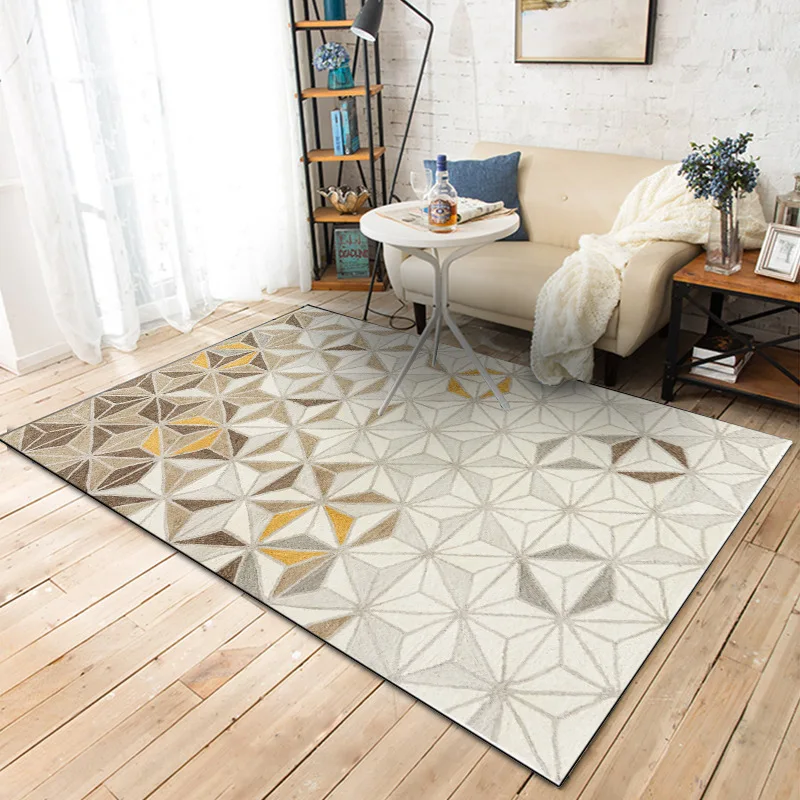 

Fashion Europe and America abstract modern beige three-dimensional triangle bedroom door living room carpet customization