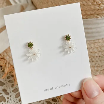 

2020 New Arrival Korea Trendy Sweet Acrylic Flower Stud Earrings For Women Fashion contracted Jewelry Oorbellen Gift