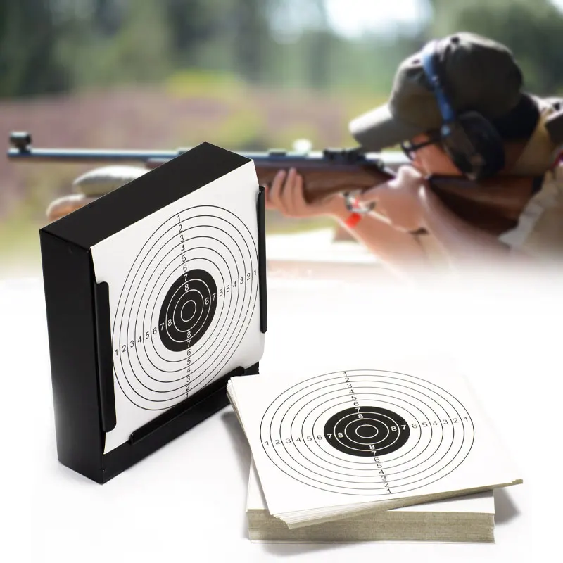 

14cm Funnel Shooting Target Holder Pellet Trap with 100 Paper for Air Rifle/Airsoft Shooting Practice Paintball Accessory