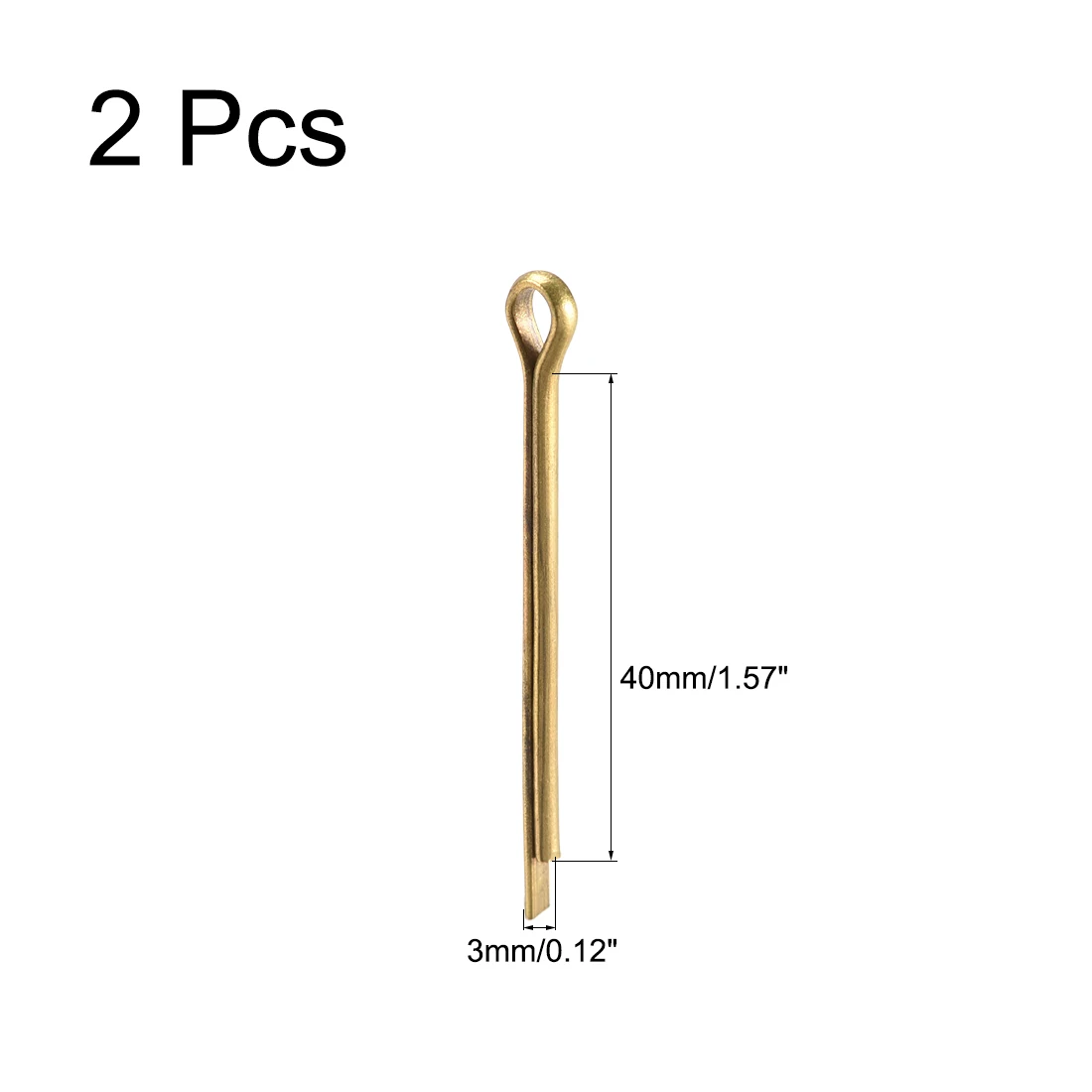 3mm x 20mm Solid Brass 2-Prongs Gold Tone 10Pcs Split Cotter Pin 