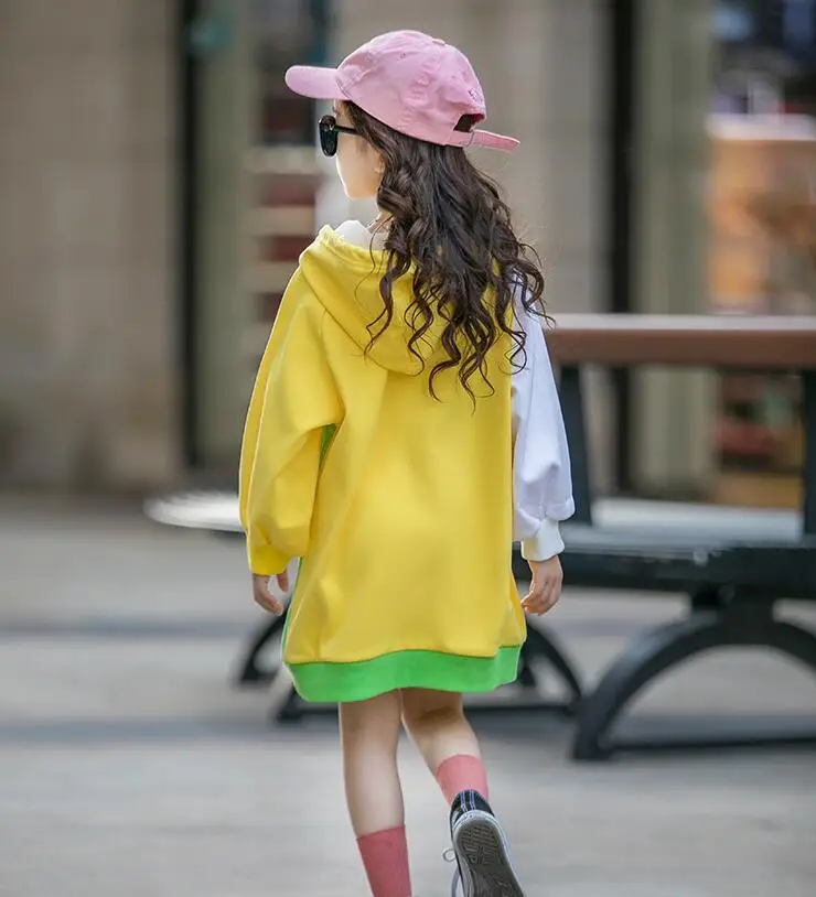 10.8th Age 4 6 8 10 12 14Y Sequined Girl's Sweatshirt Winter Thicken loose girl's Hooded Sweatshirt