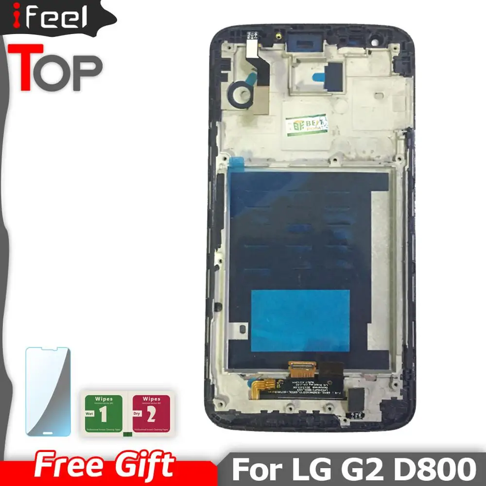 Pаспродажа Для LG G2 D800 D802 ЖК дисплей сенсорный экран + дигитайзер в сборе с рамкой для LG G2 ЖК черный белый