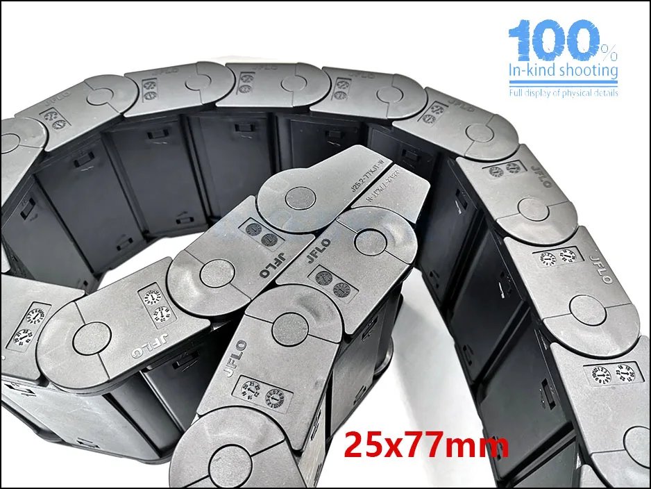 JFLO 1Meter 25x25 25x38 25x57 25x77mm Drag chain Wire Carrier cable Sealing both side open Protection Towline Free shipping 63