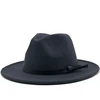 New Women Men Wool Fedora Hat With Leather Ribbon Gentleman Elegant Lady Winter Autumn Wide Brim Jazz Church Panama Sombrero Cap ► Photo 2/6