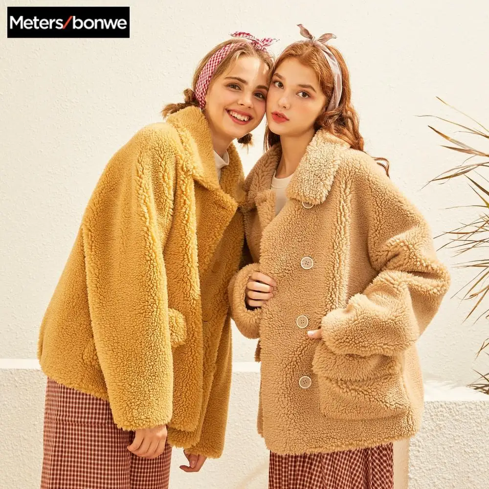 

Metersbonwe 2019 Thicke Warm Imitate Lamb wool Winter Warm Snow Casual Cute fashion Retro elegant Cotton clothing Female