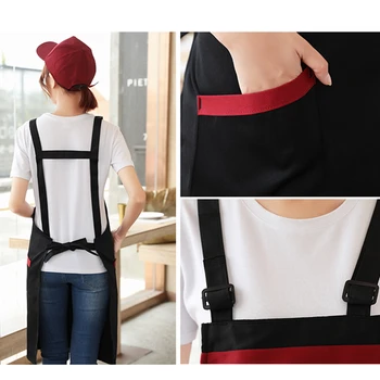

Waiter hanging neck full body apron custom logo restaurant fruit shop supermarket tea shop work apron female