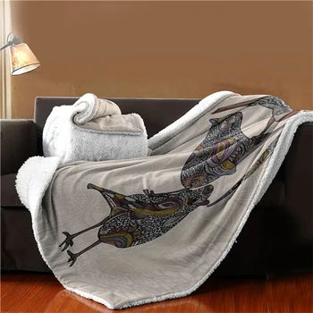 

Sholisa Polyester Flannel Spring/Autumn Portable Blanket Cartoon Flying Bird 3D Printing Suitable For Home Travel Bedroom Sofa