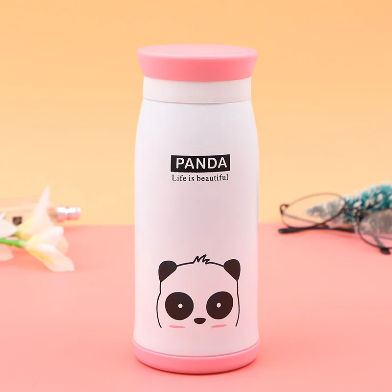 Panda 300/400/500 мл Термос бутылка из нержавеющей стали Термочашка термомуг Вакуумная бутылка для воды колбы условия воды для детей термо животных - Цвет: Panda