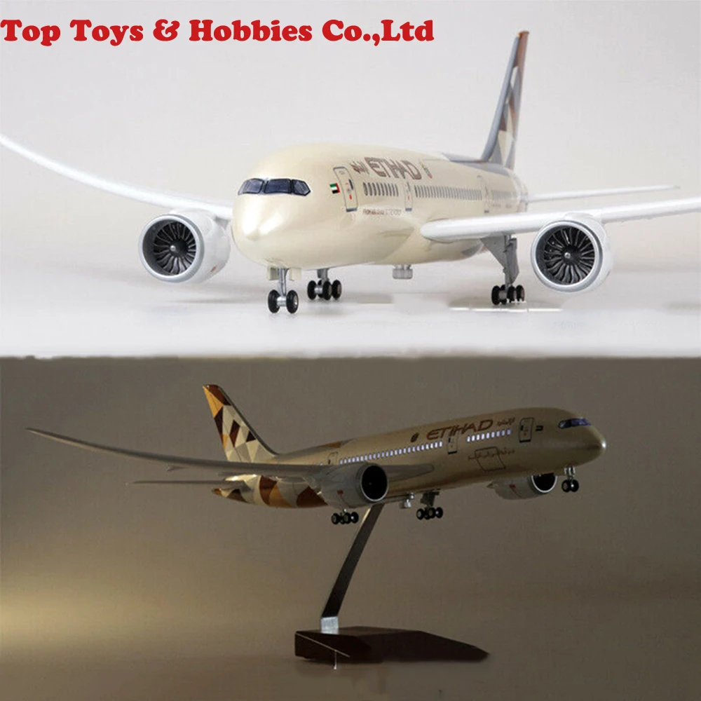 

ETIHAD Airway Boeing 787 Passange Plane with LED Light Al-Ittihad Airplane LED Light Airplane B787 Airforce Model