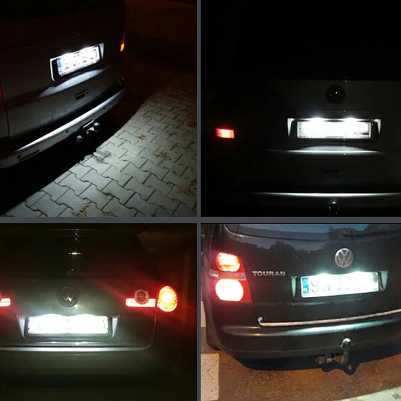 2Pcs No Error LED Number License Plate Lights Lamp Car Accessories For VW Golf J