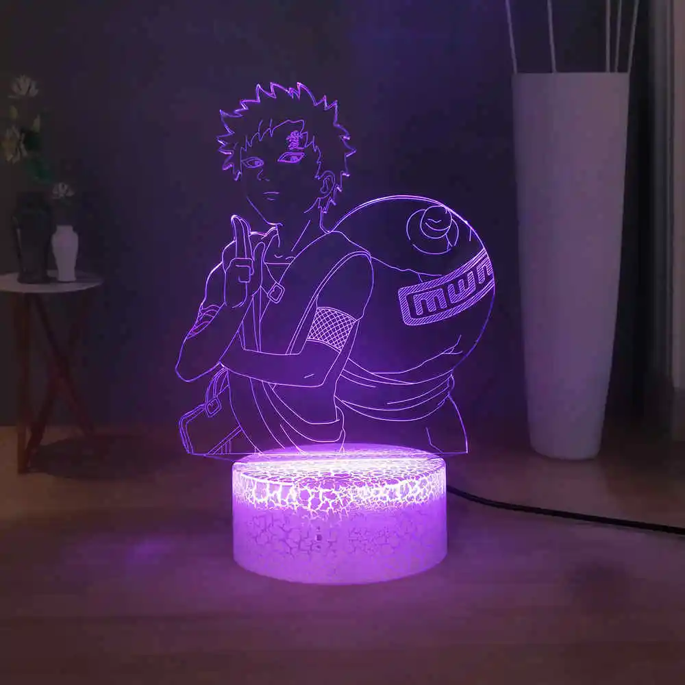 Наруто: детский светодиодный ночник shippюden повязка на голову Sabaku no Gaara RGB 7 красочная Сенсорная лампа USB мини настольная лампа для детей подарок на день рождения игрушка