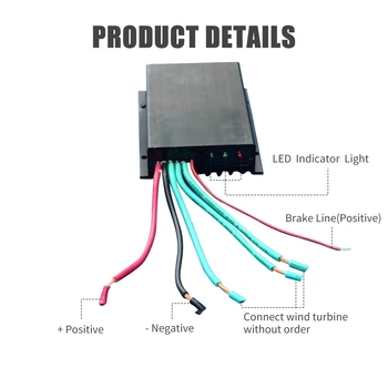 

New Wind Turbine Generator Controller Mini Wind Charge Controller IP67 Waterproof 12V/24V Automatic Controller Wind Generator Ki