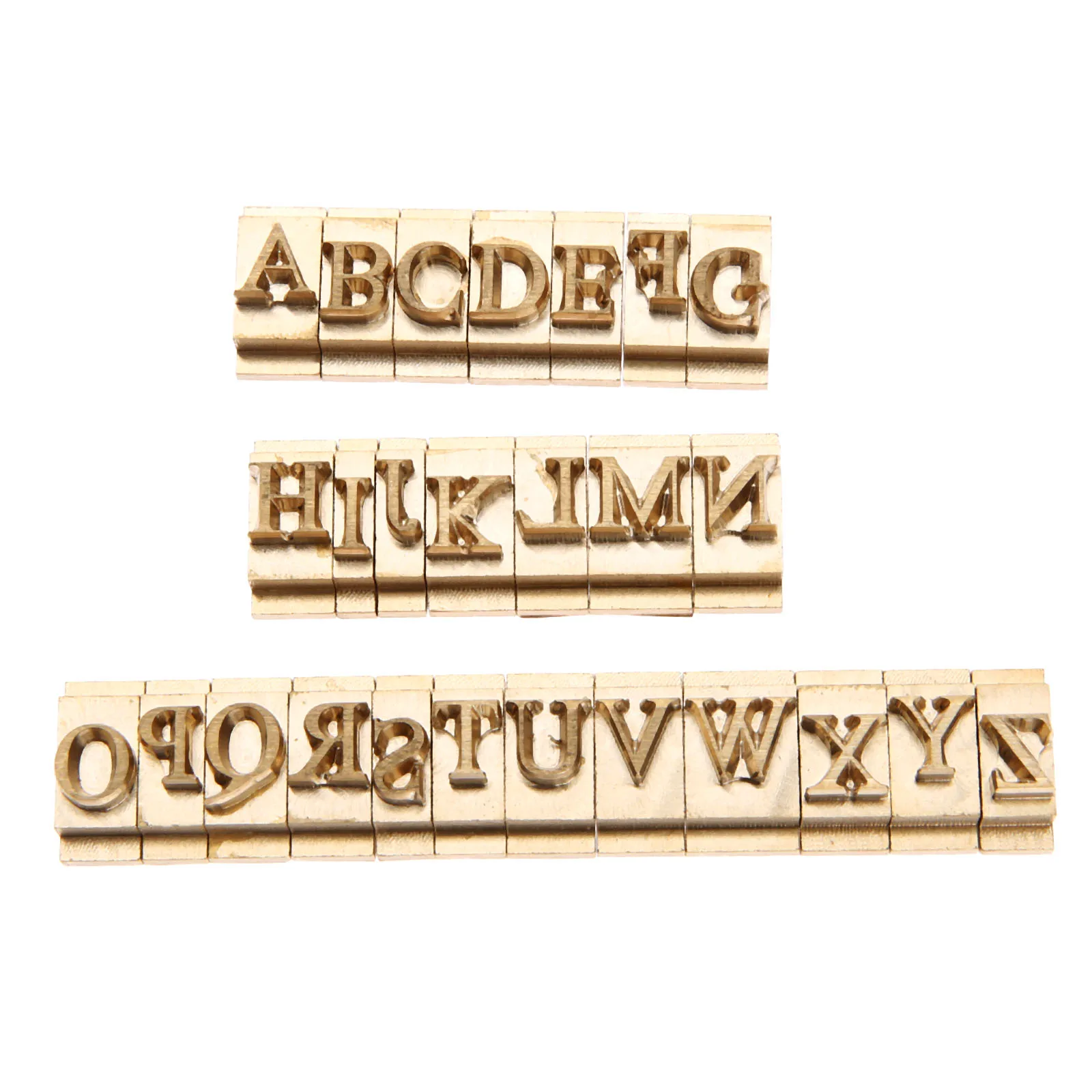 26pcs/set Capital Letters Gold Brass Times New Roman Stamp Molds A-Z Craving Tool Iron Press Stamping Leather Wood Cake Craft