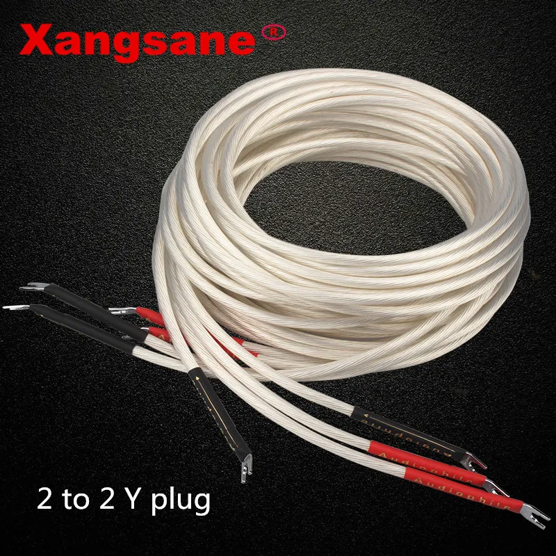 監査ファンオーディオケーブル、バナナプラグ、yプラグ、シルバー