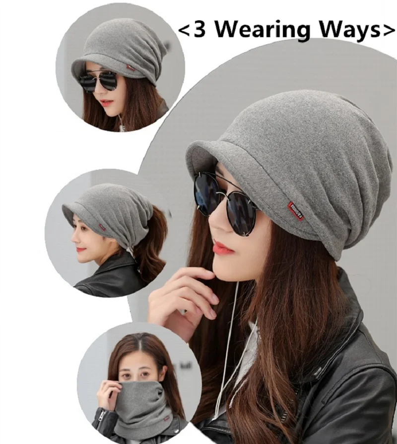 Осенне-зимняя женская шапка Skullies Beanies, однотонные вязаные Кепки из хлопка, женская зимняя шапка, мягкие теплые шапки, женская шапка