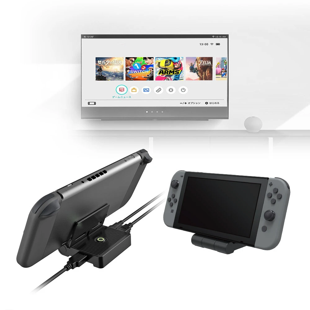 Mini Convertidora de vídeo para Nintendo Switch, adaptador TV plegable con HDMI, estación de acoplamiento, Cargador USB C PD|Soportes| - AliExpress