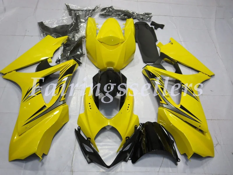

Injection Molding ABS Motorcycle Fairings kit Fit Suitable For Suzuki GSX-R1000K7 2007 2008gsxr1000 07 08 Fairings yellow Black