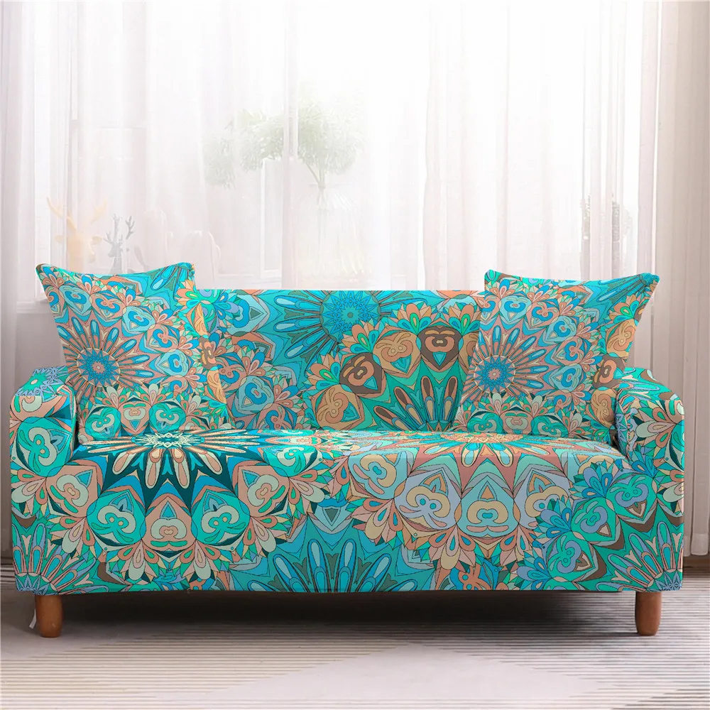 Bohemian Print Couch Covers for Sofas Geometric Elastic Sofa Cover for