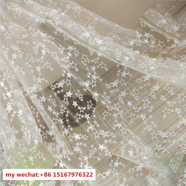 Стиль Высококачественная Белая Вышивка звезды Сетка Свадебное Платье кружевная ткань 120 см широкая французская кружевная ткань для летнего платья 5 ярдов