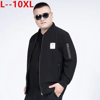 

10XL 8XL 6XL Men Oversize Solid Classic Jackets Spring Autumn Mens Outerwear Fashion Windbreaker Plus size Jackets Overcoat Coat