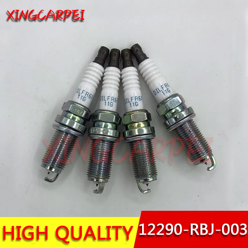 

4pcs/lot 12290-RBJ-003 DILFR6F 11G Car Iridium Spark Plug Fit For Honda Insight 1.3 2010 2011 12290 RBJ 003 DILFR6F 11G