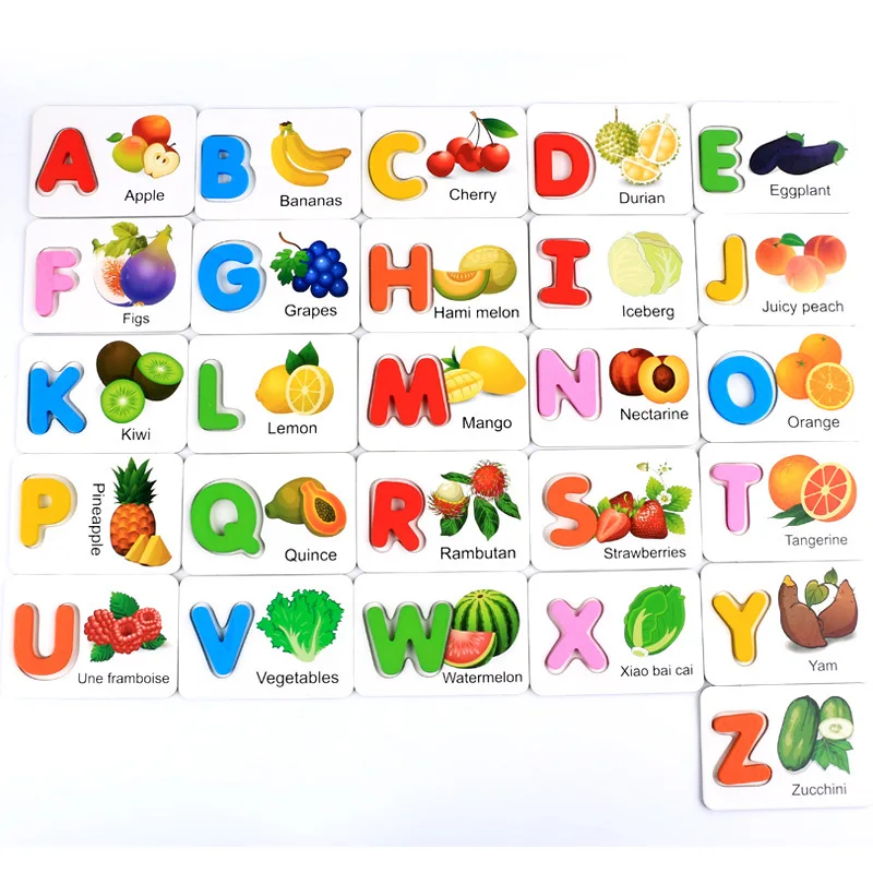 Kids Cognition Card Aphabet Animal Color Teaching Baby English Learning Word Card Education Toys Montessori Materials Gift 2