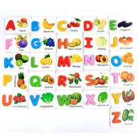 Kids Cognition Card Aphabet Animal Color Teaching Baby English Learning Word Card Education Toys Montessori Materials Gift 2