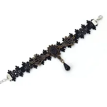 Европа и Америка ретро черные кружевные браслеты на ногу